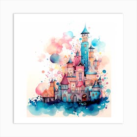 Cascading Dreams: Christmas Watercolour Mirage Art Print