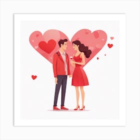 Valentine'S Day Couple Art Print