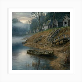 Village By The Water Art Print