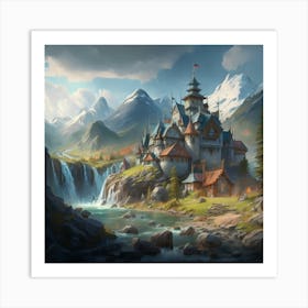 Castle In The Mountains Art Print