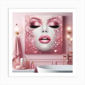 Glamorous glitter Bathroom Art Print