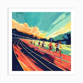 A Track And Field Competition Lofi Illustration 1718702784 2 Art Print