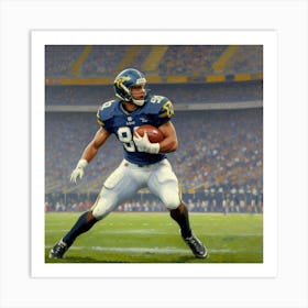 The Impact Moment Football Player in Gear Art Print