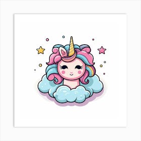 Unicorn On A Cloud 1 Art Print