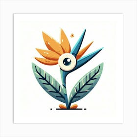 Flower of Bird of Paradise, Vector art 3 Art Print