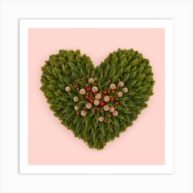 Heart Shaped Christmas Tree Art Print