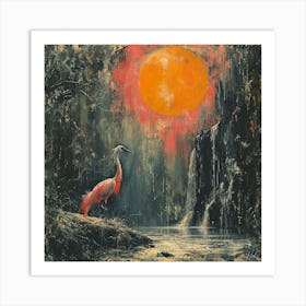 Red Heron Art Print