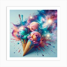 Ice Cream Cones In Space Art Print