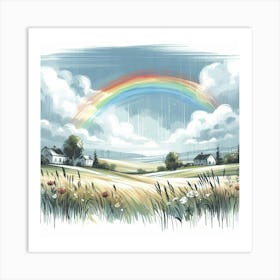 Rainbow in the sky 2 Art Print