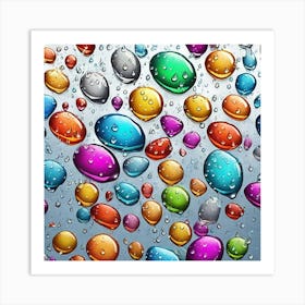 Colorful Water Drops 1 Art Print