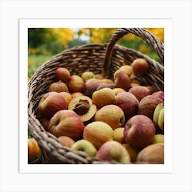 Peaches In A Basket Art Print