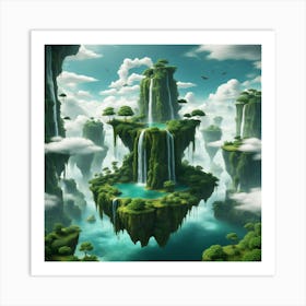 Waterfall Island 1 Art Print