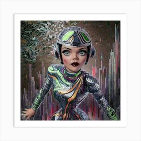 Futuristic Girl Art Print