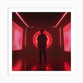 Man In A Red Room 1 Art Print