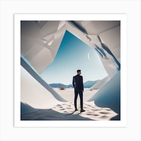 Man In Sand 15 Art Print