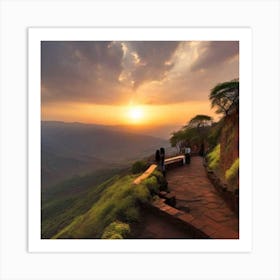 Sunset Point at mountain Art Print