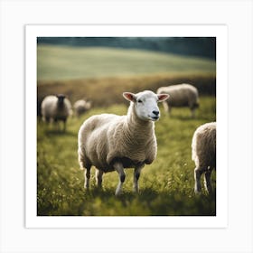 Sheep In A Field 2 Art Print