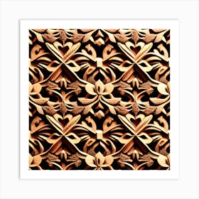 Carved Wood Pattern Art Print