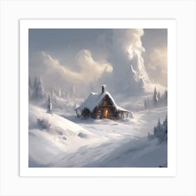 The Cozy Embrace of Winter's Hearth Art Print