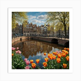 Amsterdam Spring Tulips Art Print