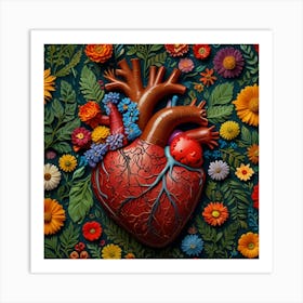 Heart Of Flowers 1 Art Print