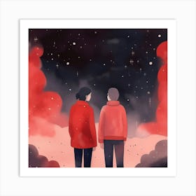 Couple In The Sky Art Print