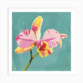 Orchid 1 Square Flower Illustration Art Print