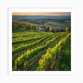 Vineyards At Sunset Art Print