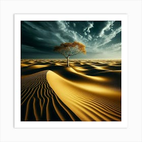 Lone Tree In The Desert 12 Art Print