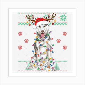 Siberian Husky Christmas Ugly Sweater Funny Dog Lover Xmas Art Print