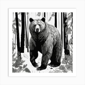 Grizzly Bear In The Forest 4 Art Print