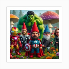 Avengers Gnomes 2 Art Print