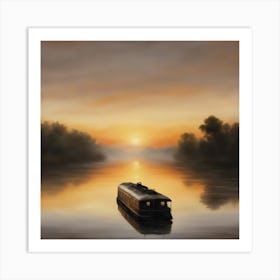 Sunset On The River Art Print