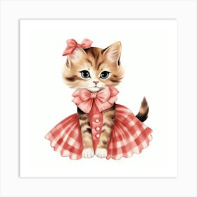 Cute Kitten In A Dress 1 Art Print