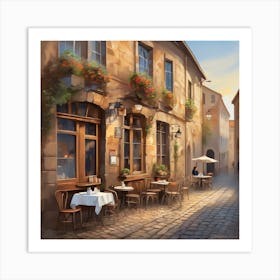 Street Scene In France Art Print