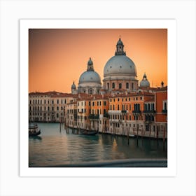 Sunset In Venice Art Print