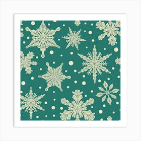 Snowflakes Seamless Pattern Art Print