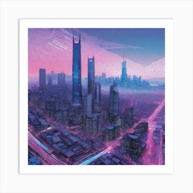 Futuristic Cityscape 139 Art Print