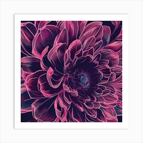 Dahlia Flower - Purple Flower, colorful cubism, cubism, cubist art,    abstract art, abstract painting  city wall art, colorful wall art, home decor, minimal art, modern wall art, wall art, wall decoration, wall print colourful wall art, decor wall art, digital art, digital art download, interior wall art, downloadable art, eclectic wall, fantasy wall art, home decoration, home decor wall, printable art, printable wall art, wall art prints, artistic expression, contemporary, modern art print, Art Print