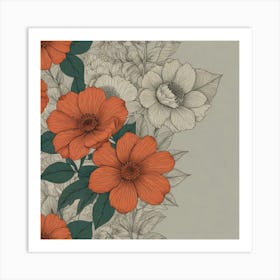 Orange Flowers Art Print