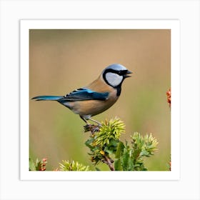 Tit on branch 42 Art Print