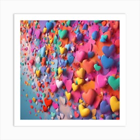 Little Hearts Of Exploding Color Pa Esrgan Art Print