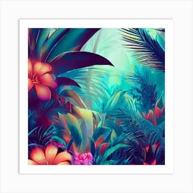 colorful jungle art Art Print