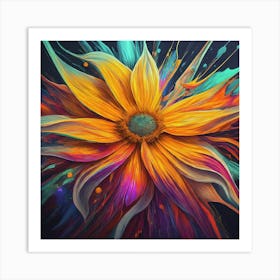 Abstract Flower Painting 1 Art Print