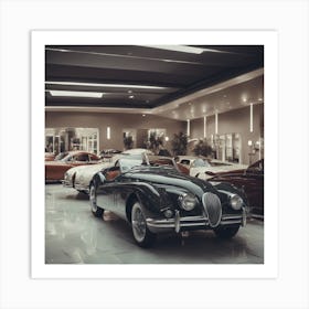 Classic Cars In A Showroom 1 Art Print