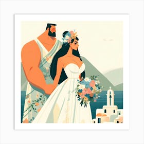 Greek Wedding Illustration Art Print