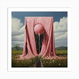 Pink Curtain Art Print