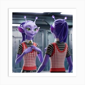 Alien School Girl Art Print