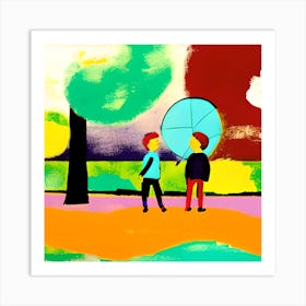 Two People In The Park Art Print