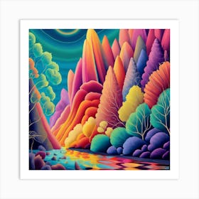 Psychedelic Landscape Art Print